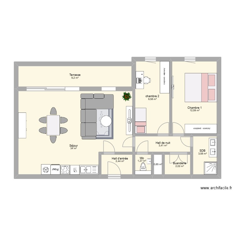 Cockerill 315. Plan de 10 pièces et 79 m2