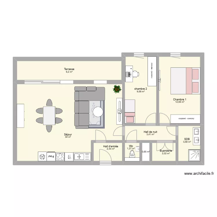 Cockerill 315. Plan de 10 pièces et 79 m²