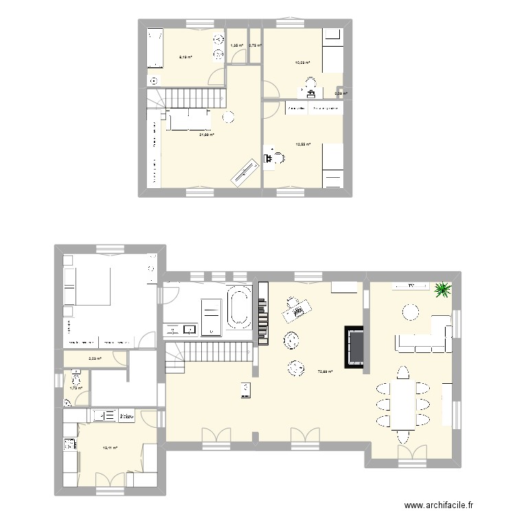 geneytouse. Plan de 11 pièces et 144 m2