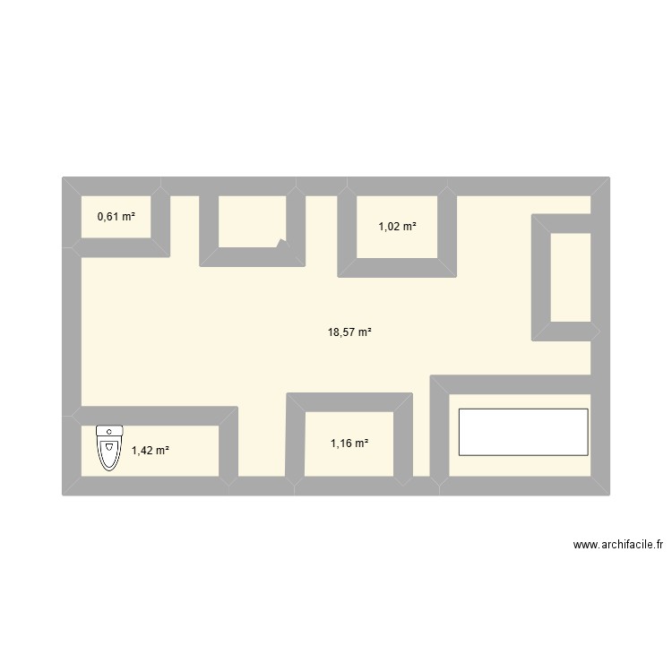 plan entreprise. Plan de 5 pièces et 23 m2