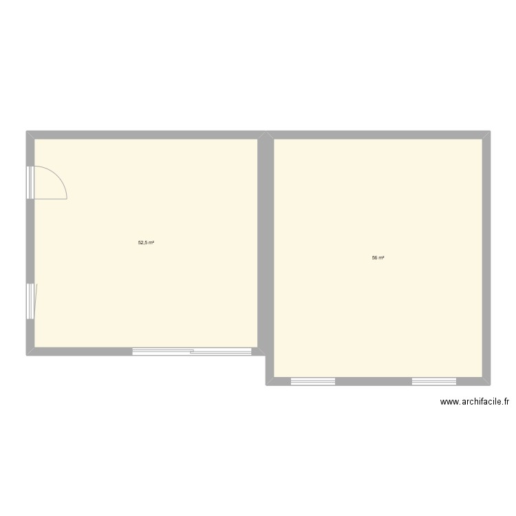 V1.0. Plan de 2 pièces et 109 m2