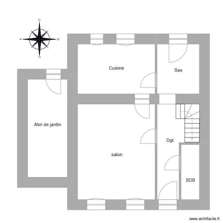 bouaricha rdc. Plan de 5  et 63 m²