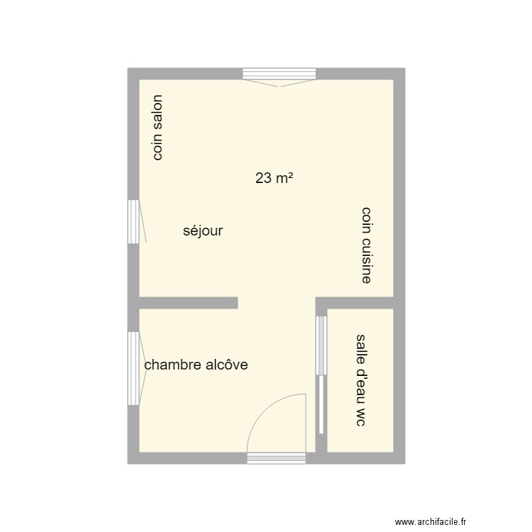 6018. Plan de 2 pièces et 17 m2