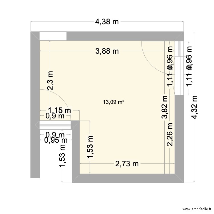 cuisine-travaux-2025-rénovation. Plan de 1 pièce et 13 m2