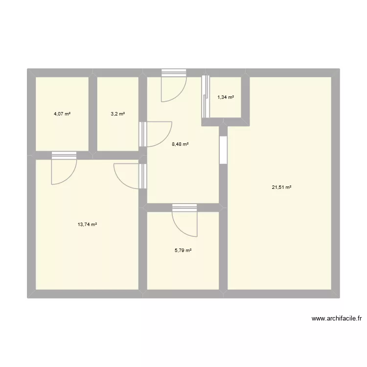 PlanAppart. Plan de 7  et 58 m²