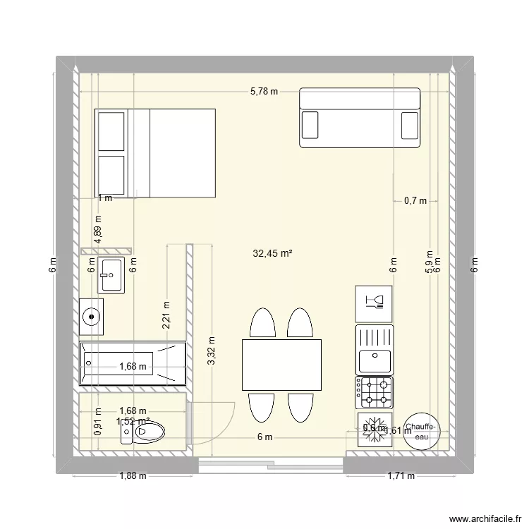 studio donzere 8. Plan de 