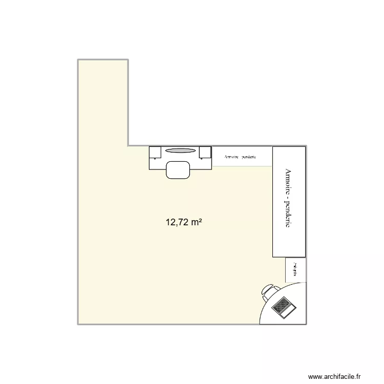 CHAMBRE 2. Plan de 1 et 13 m² CHAMBRE 2. Plan de 1 et 13 m²