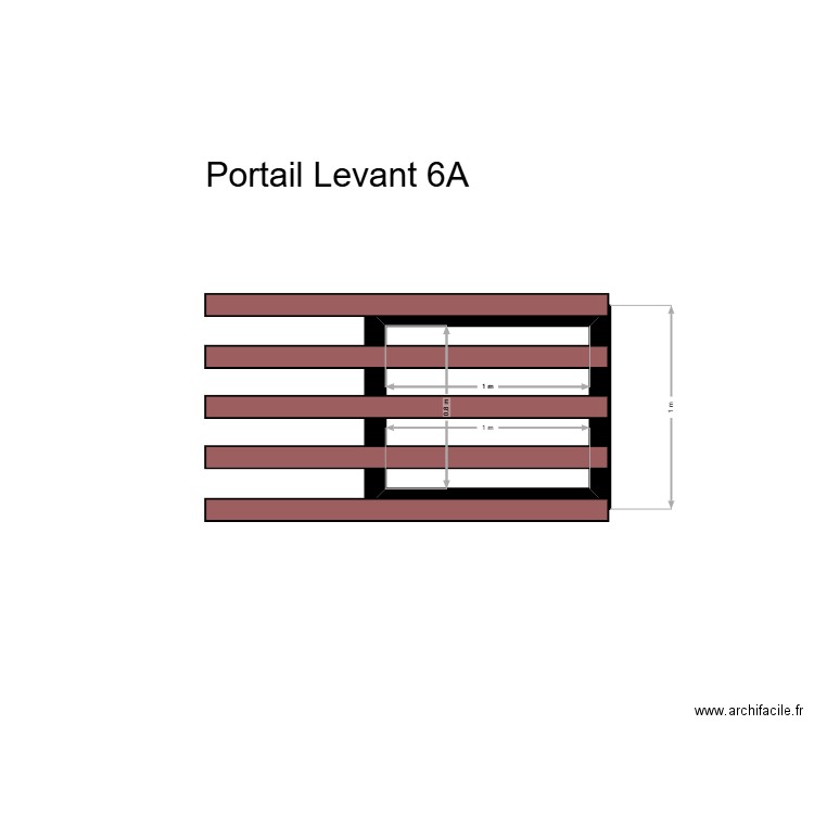 Portail Levant 6A. Plan de 1 pièce et 1 m2