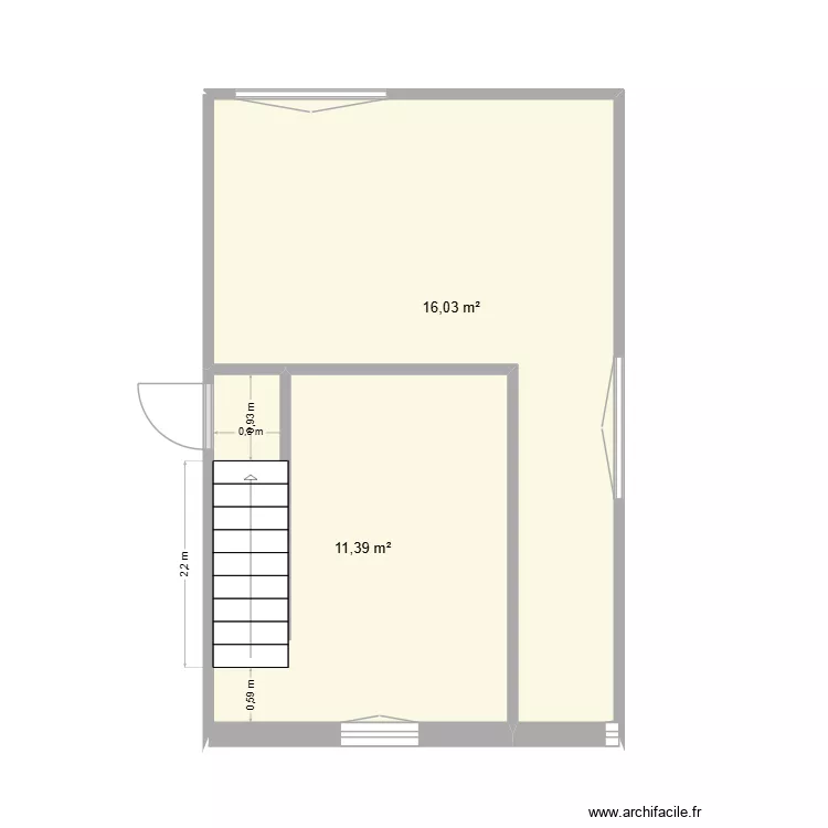étage Freyssenet. Plan de 2 Pièces et 27 m² étage Freyssenet. Plan de 2 Pièces et 27 m²