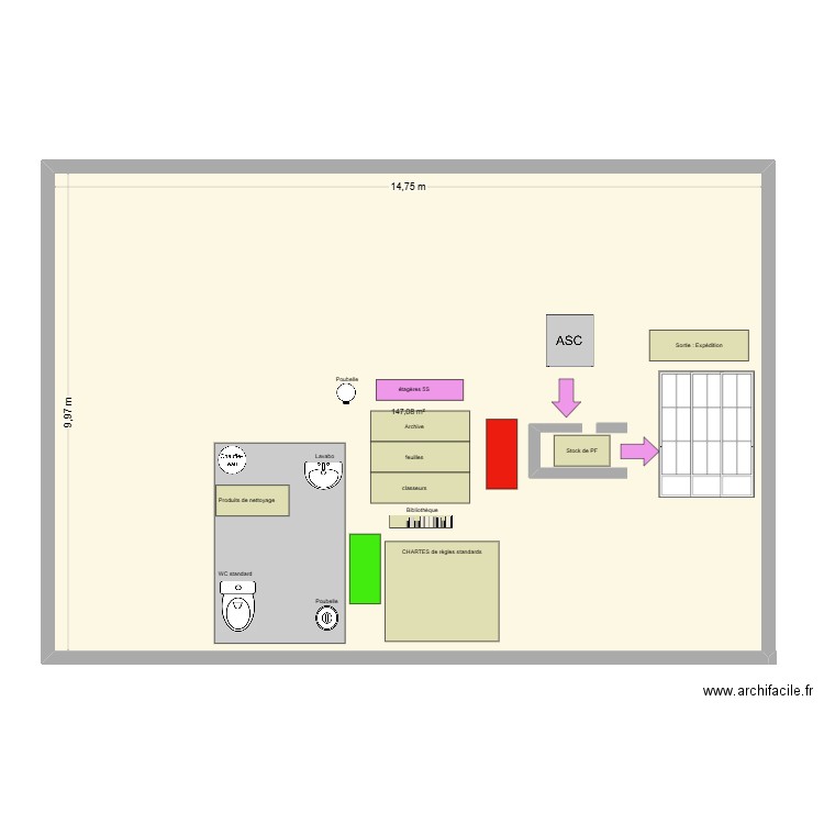 suite zonz. Plan de 1 pièce et 147 m2