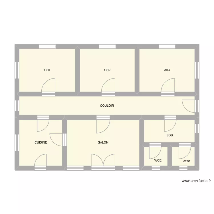 GROUPE F4. Plan de 9 Pièces et 63 m²