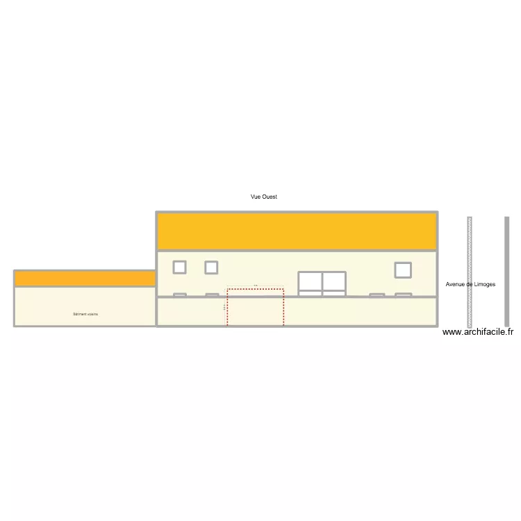 SDS Gascou façade Est. Plan de 16 et 196 m² SDS Gascou façade Est. Plan de 16 et 196 m²