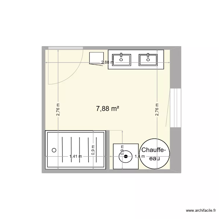 Salle de Bain Hautefage 3 Bis. Plan de Salle de Bain Hautefage 3 Bis. Plan de