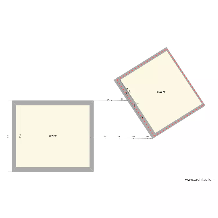plan de masse avant travaux 1. Plan de 2 Pièces et 41 m²