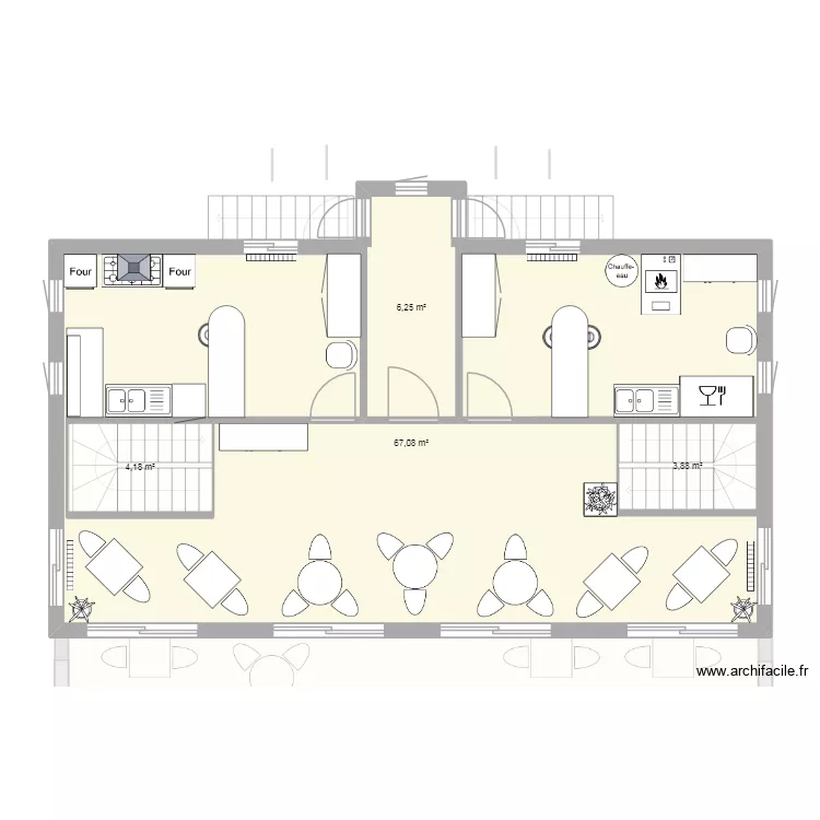 restoma. Plan de 15  et 194 m²