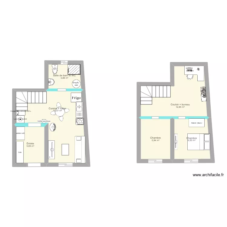 maison jeuxey 2. Plan de 