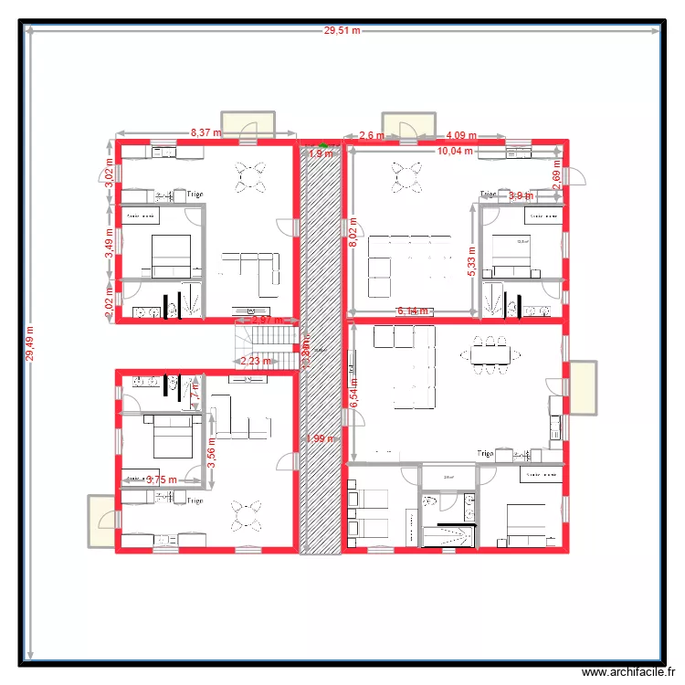 Définitif - Etage Avec balcons et quelques cotes. Plan de Définitif - Etage Avec balcons et quelques cotes. Plan de