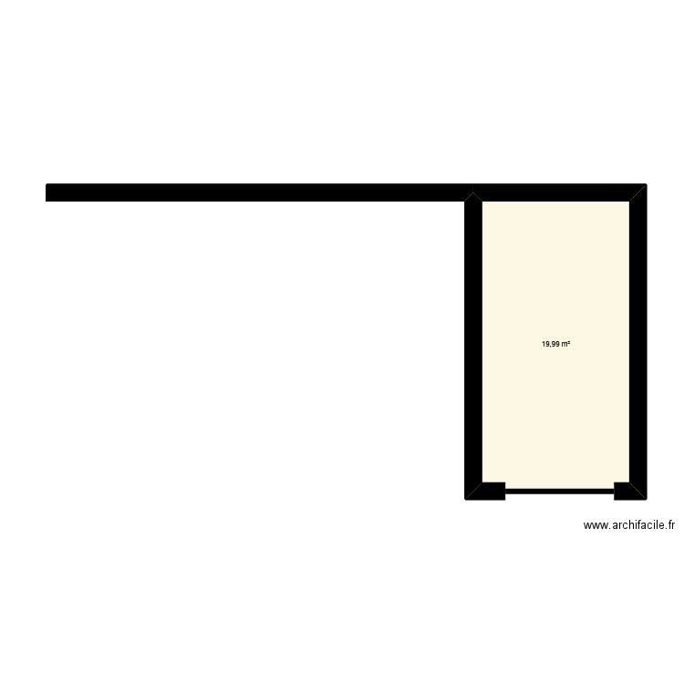 ventajol. Plan de 1 pièce et 20 m2