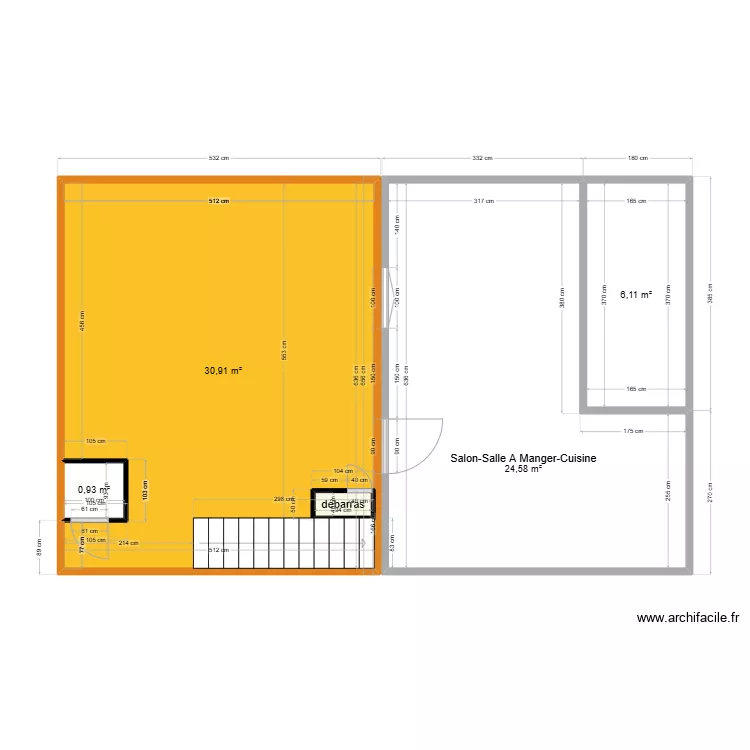 Thuillat 26 Studio RDC Existant. Plan de Thuillat 26 Studio RDC Existant. Plan de