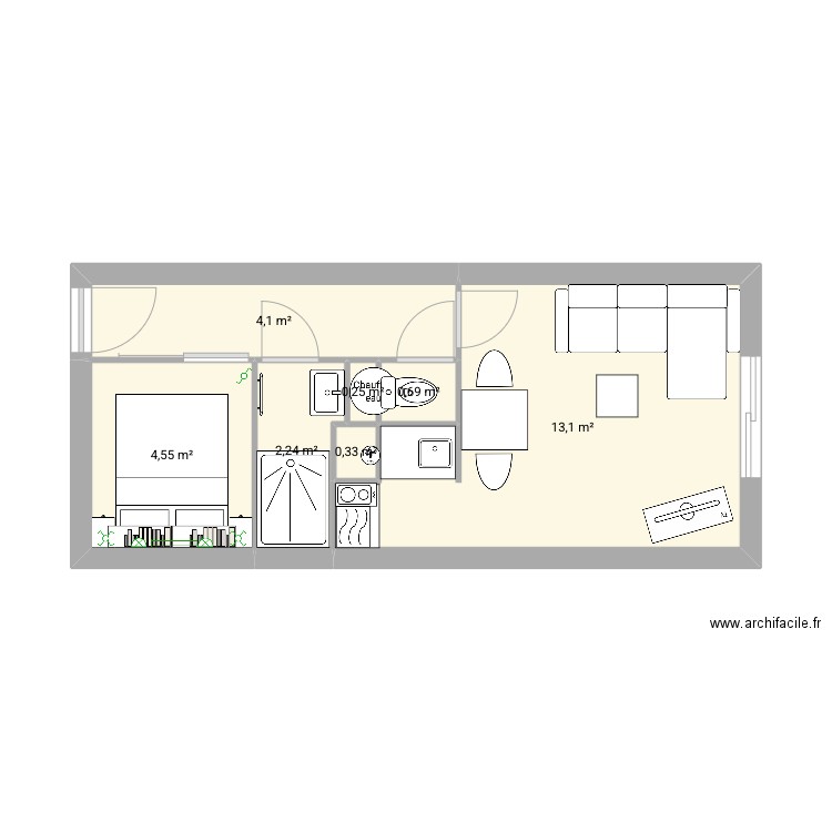 Verdon futur. Plan de 7 pièces et 25 m2