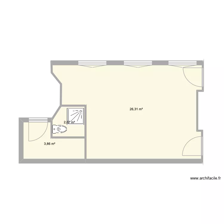 Saint-Etienne NEW. Plan de 3 Pièces et 32 m²