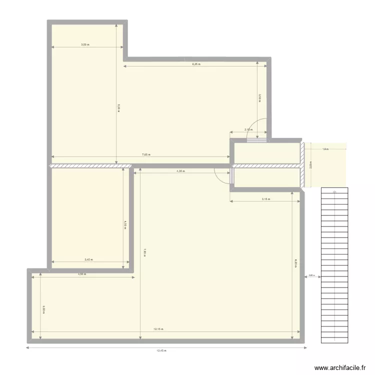 plan amenagement pavillon avec cotations. Plan de 