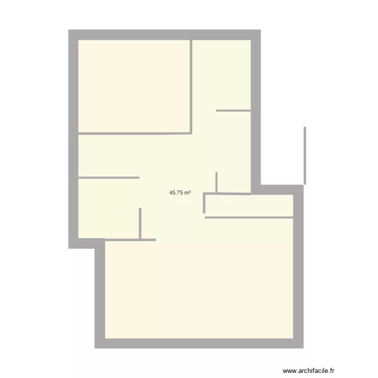 mazet Gaujac1. Plan de 1  et 46 m²
