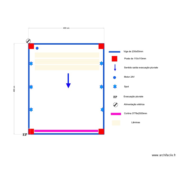 RUFINO Lagos. Plan de 1 pièce et 18 m2