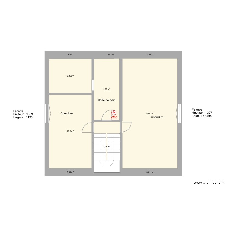 plan maison étage apès. Plan de 10 pièces et 86 m2