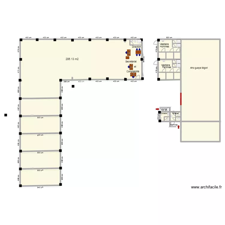 Chez implantantion. Plan de 16  et 707 m²