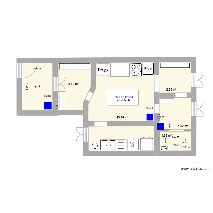 Projet labo épreuve banque. Plan de 6 et 32 m² Projet labo épreuve banque. Plan de 6 et 32 m²