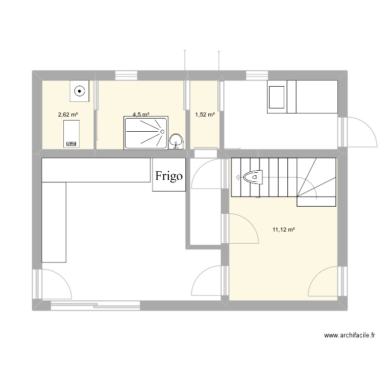 rabouille. Plan de 4 pièces et 20 m2