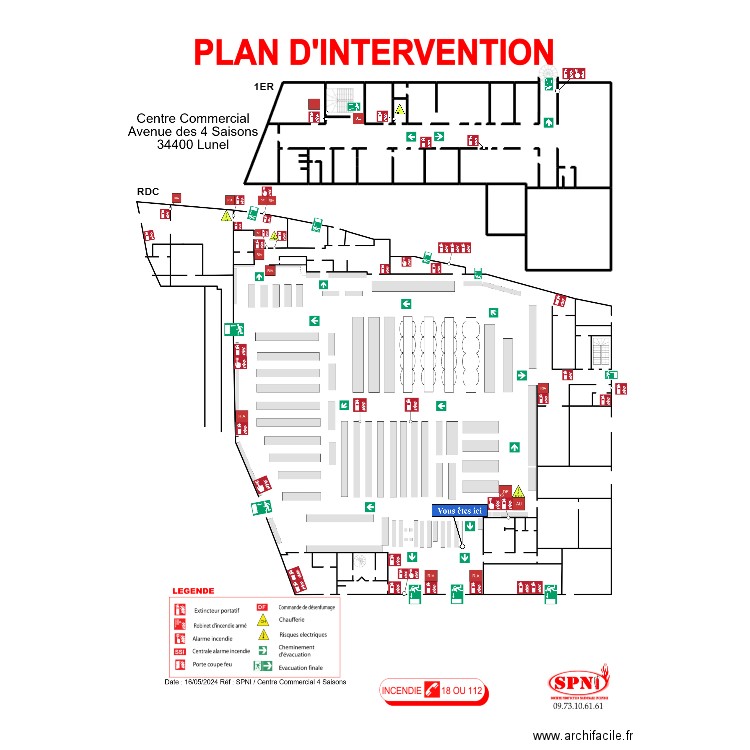 Intermarché évac étage 2. Plan de 2 pièces et 116 m2