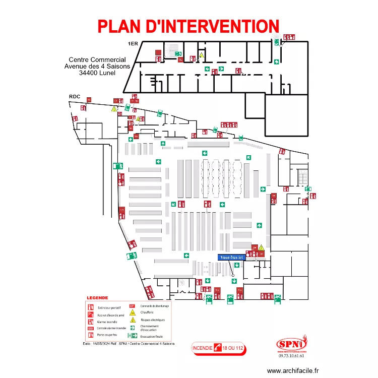 Intermarché évac étage 2. Plan de Intermarché évac étage 2. Plan de