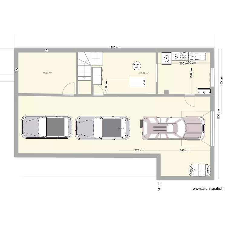 Naves maison sous sol. Plan de 