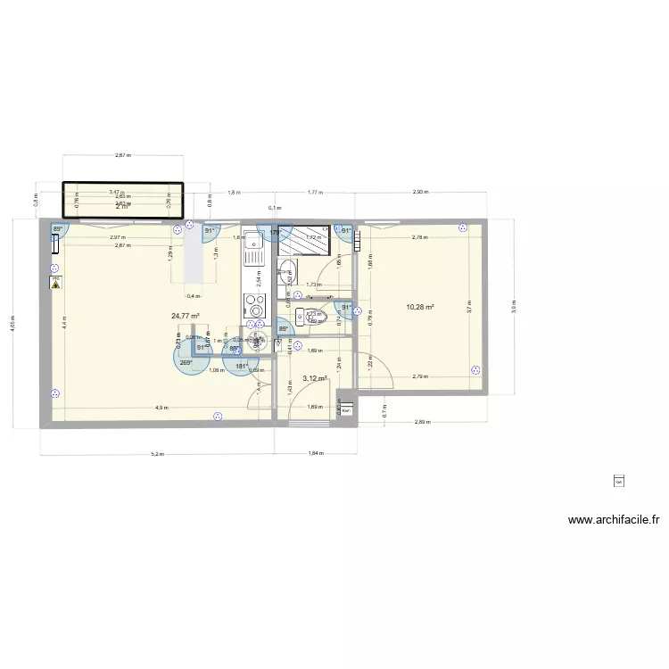 T2 Vauréal x pièces. Plan de T2 Vauréal x pièces. Plan de