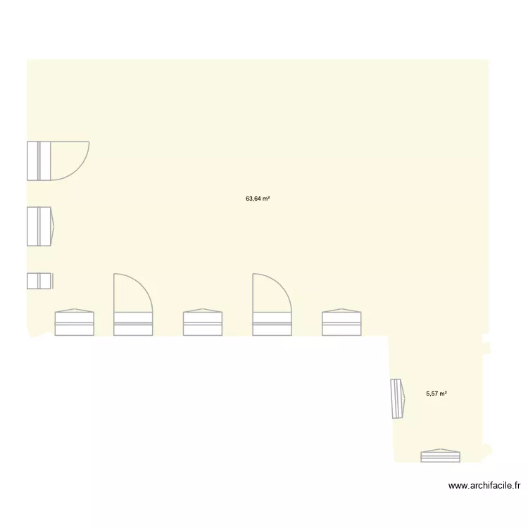 rdc CUSSY. Plan de 2 pièces et 69 m² rdc CUSSY. Plan de 2 pièces et 69 m²