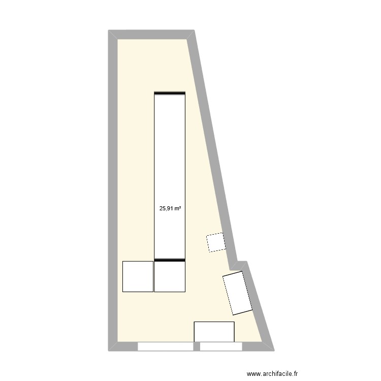 MAGASIN. Plan de 1 pièce et 26 m2