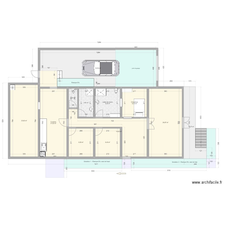 Travaux 2. Plan de 12 pièces et 192 m2