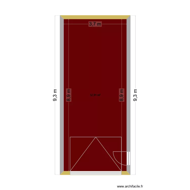 garage mor. Plan de 1  et 33 m²