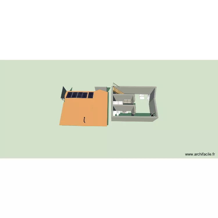 maison. Plan de 2  et 42 m²