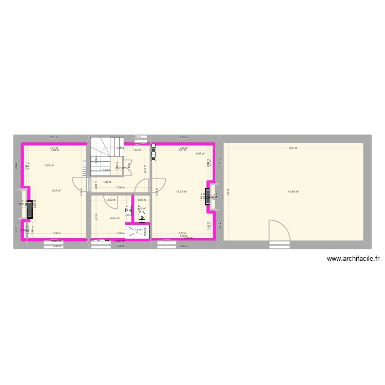 Noyers 65 Etage après travaux 2. Plan de 0 pièce et 0 m2