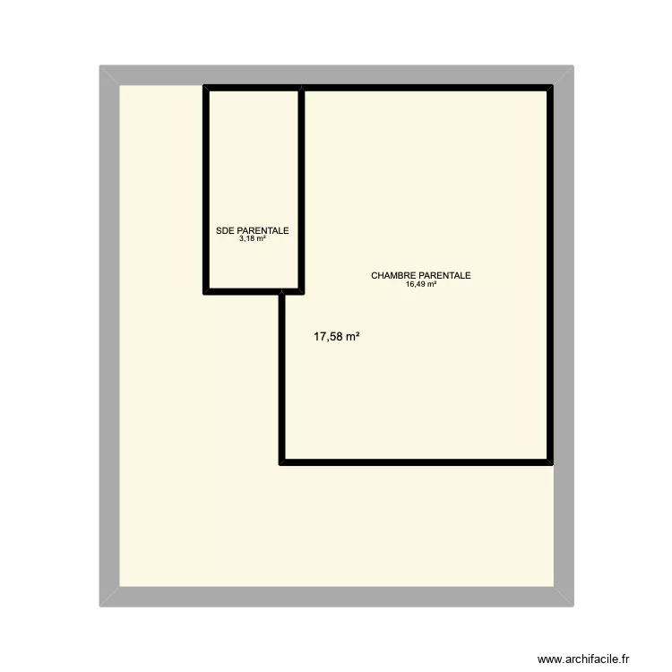 MONTASTRUC PROJET RDC. Plan de 3  et 58 m²
