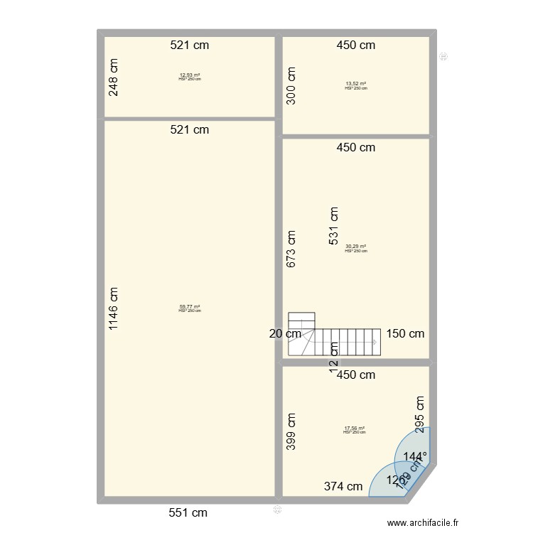 TATION DE GOVILLE. Plan de 16 pièces et 267 m2