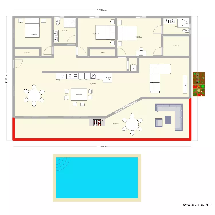 maison mod 2  145 m&sup2;. Plan de 