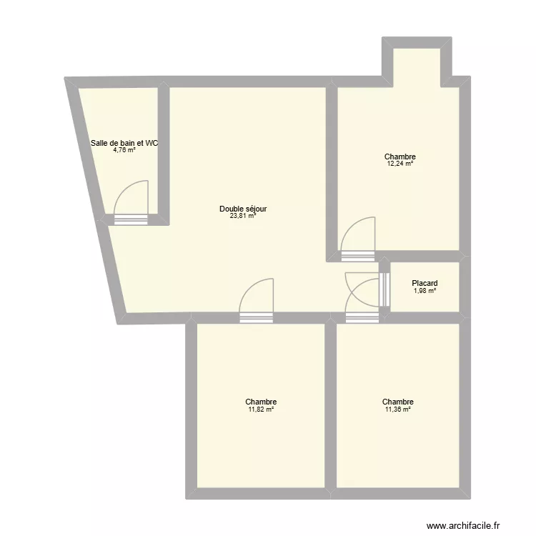 appartement Bourg en bresse 2. Plan de 6  et 66 m²