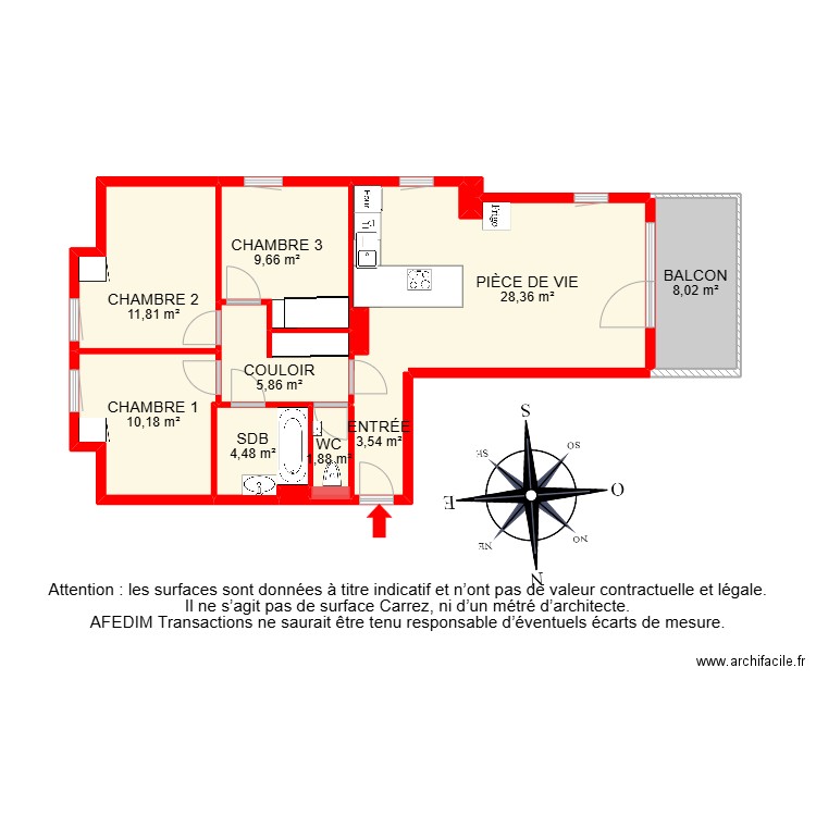 BI 26268. Plan de 14 pièces et 115 m2