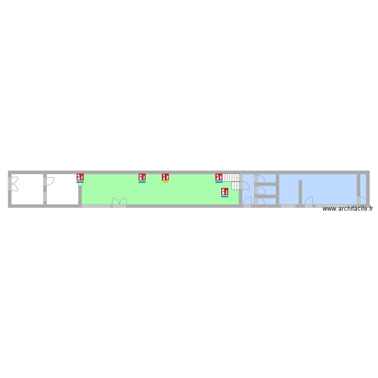 plan entrepôt. Plan de 9 pièces et 107 m2