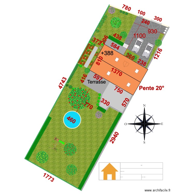 DP2. Plan de 4 pièces et 173 m2