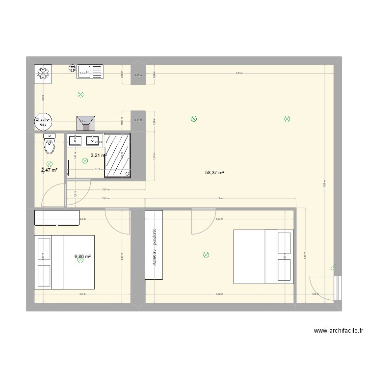 brassac l3. Plan de 4 pièces et 74 m2